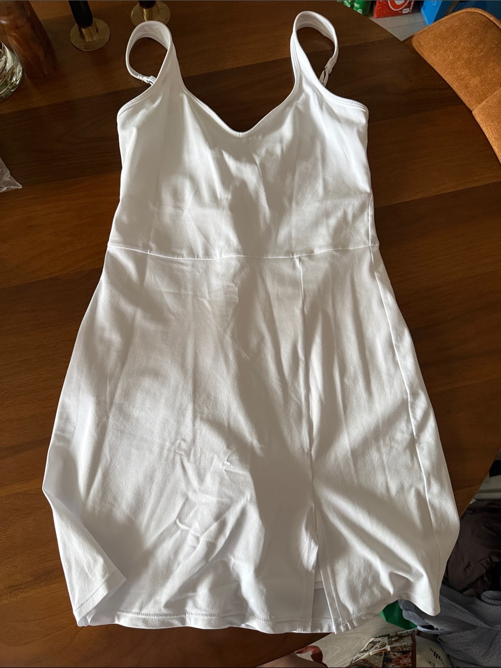 Abercrombie White V-Neck A-Line Dress built in shorts